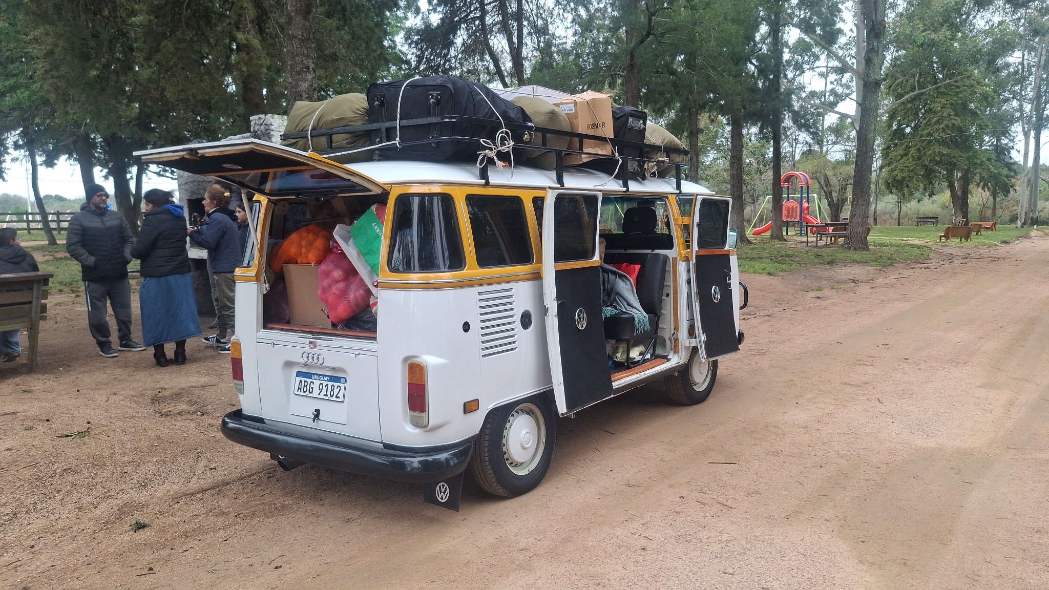 The mission van arriving with equipment, supplies and donated goods.